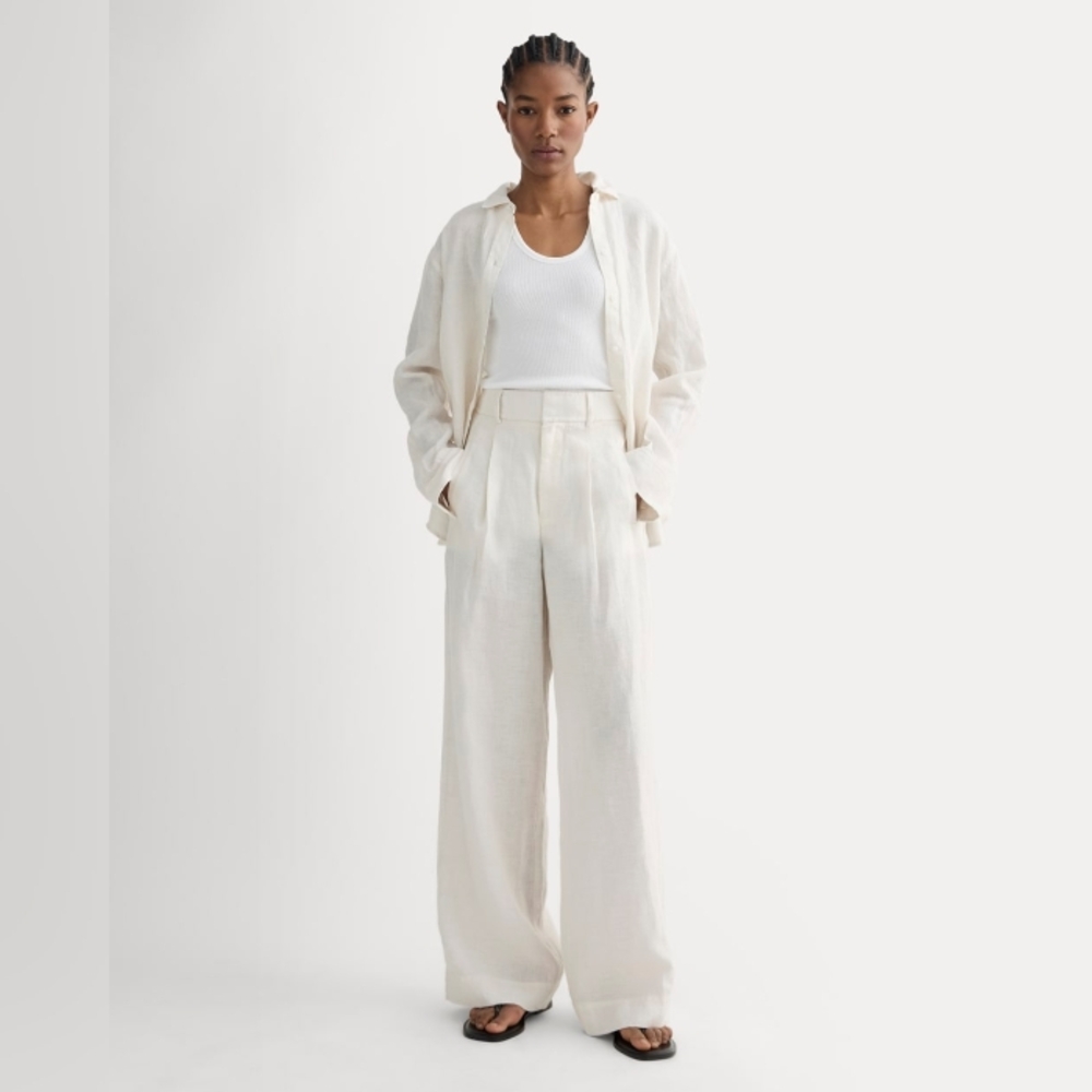 Everlane 100% Linen Pants. Green. Size 6. Waist 29. Perfect Condition. - Picture 14 of 17